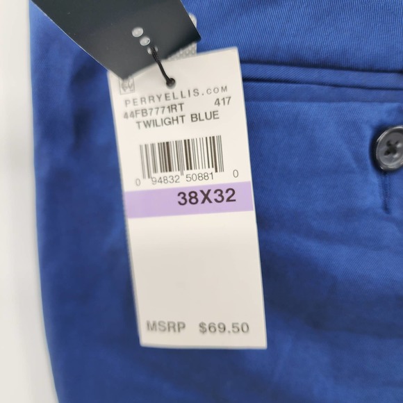 Perry Ellis Twilight Blue Slim Fit Pants 38x32 NWT - Picture 4 of 7